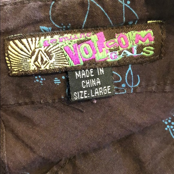 Volcom size large halter top, brown and blue - Picture 3 of 4